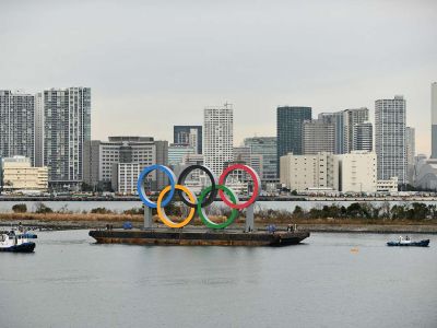 Llegan los anillos olímpicos a Tokio
